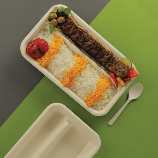 2 compartment kebab plates